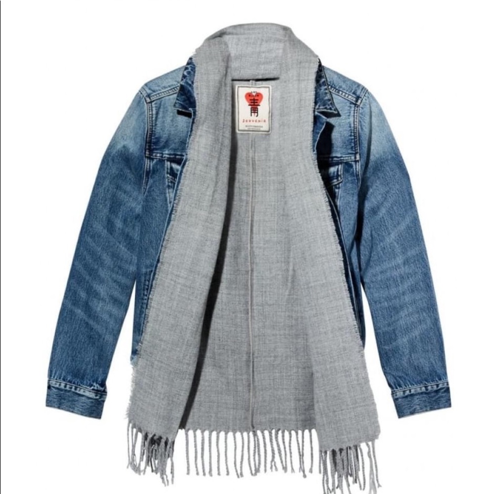 Scotch & Soda Denim jacket with built in scarf